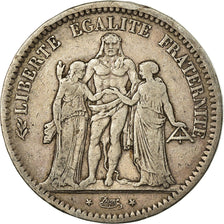 Moneta, Francia, Hercule, 5 Francs, 1848, Bordeaux, MB+, Argento, KM:756.4