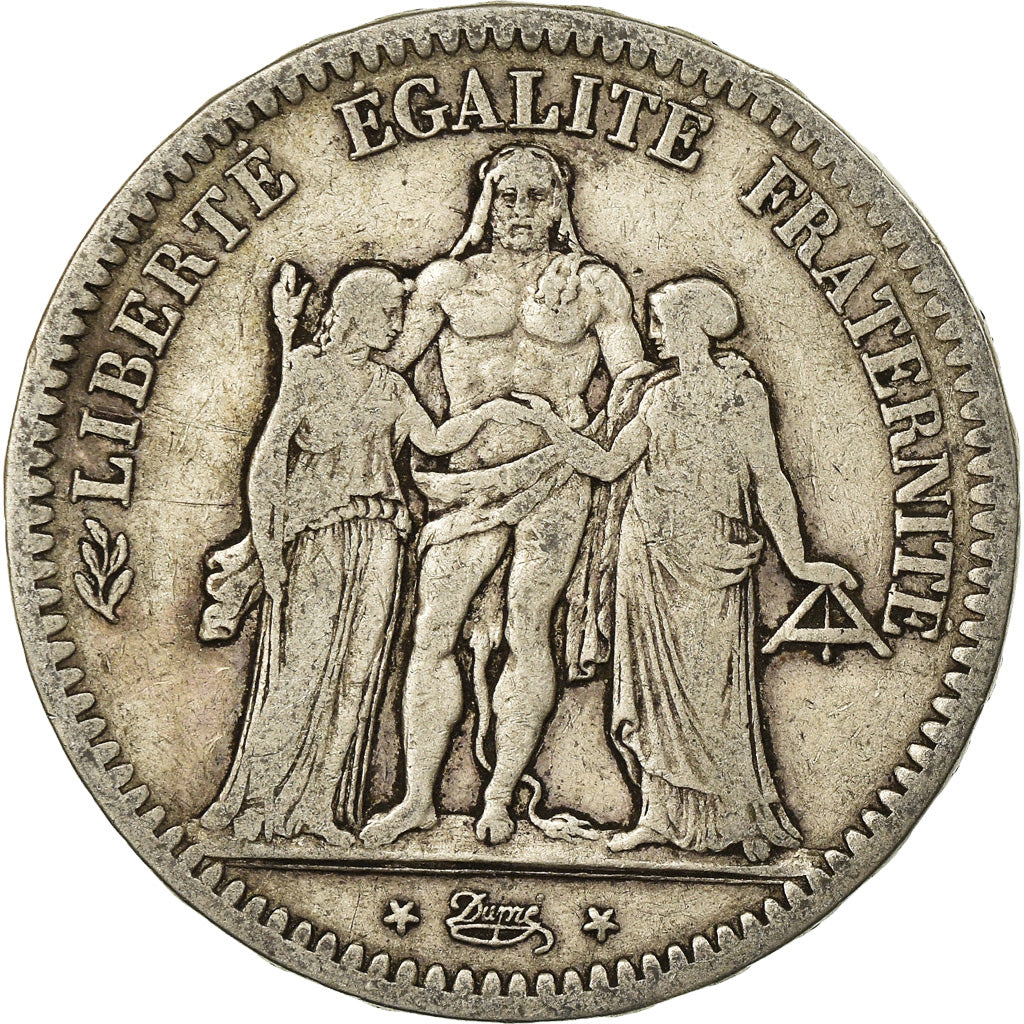 Moeda, França, Hercule, 5 Francs, 1848, Paris, VF(20-25), Prata, KM:756.1