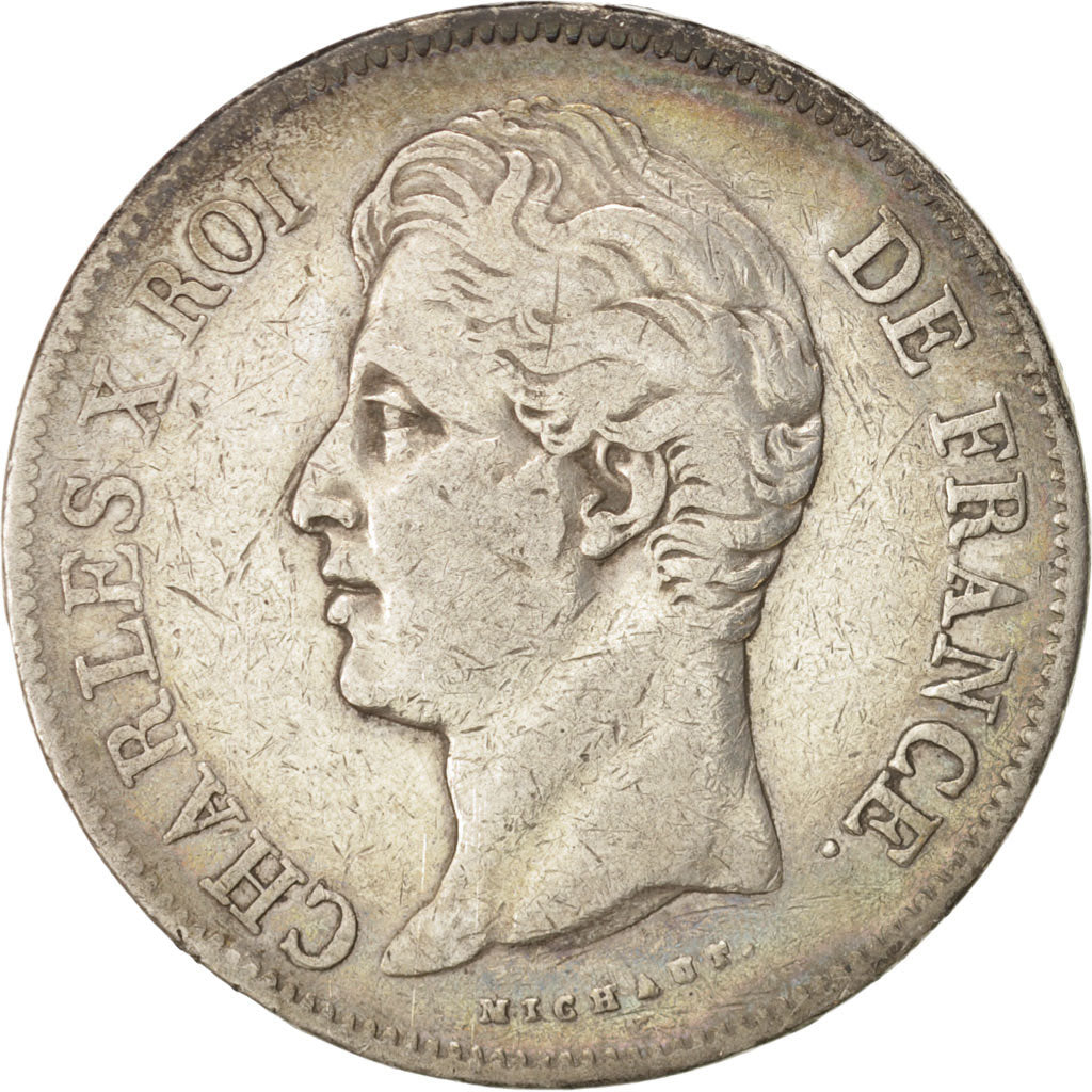France, Charles X, 5 Francs, 1827, Paris, Silver, KM:728.1