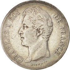 France, Charles X, 5 Francs, 1827, Paris, Silver, KM:728.1