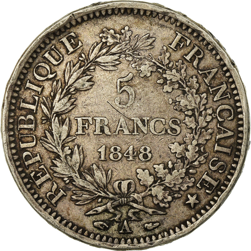 Coin, France, Hercule, 5 Francs, 1848, Paris, VF(30-35), Silver, KM:756.1