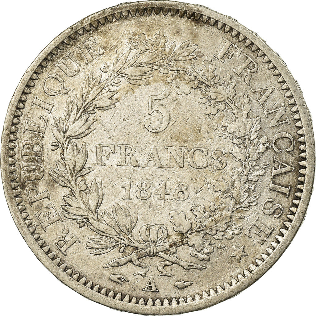 Coin, France, Hercule, 5 Francs, 1848, Paris, VF(30-35), Silver, KM:756.1