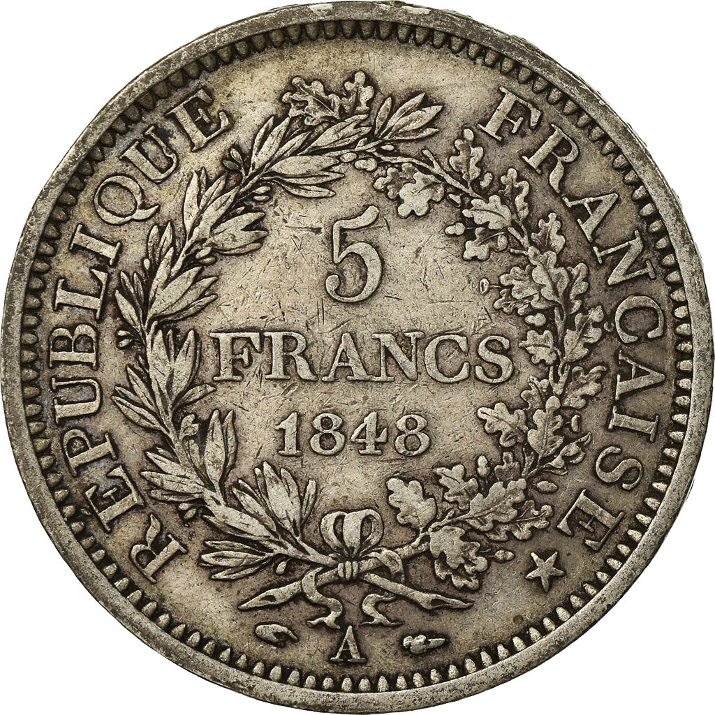 Monnaie, France, Hercule, 5 Francs, 1848, Paris, TTB, Argent, Gadoury:683
