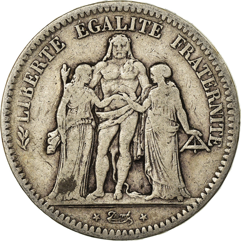 Coin, France, Hercule, 5 Francs, 1849, Strasbourg, VF(20-25), Silver, KM:756.2
