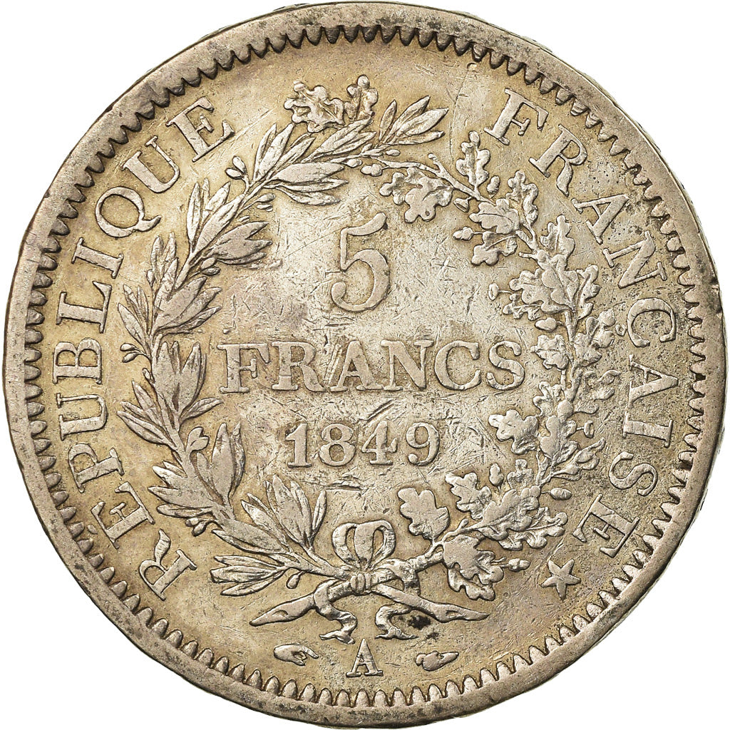 Monnaie, France, Hercule, 5 Francs, 1849, Paris, TB, Argent, Gadoury:683