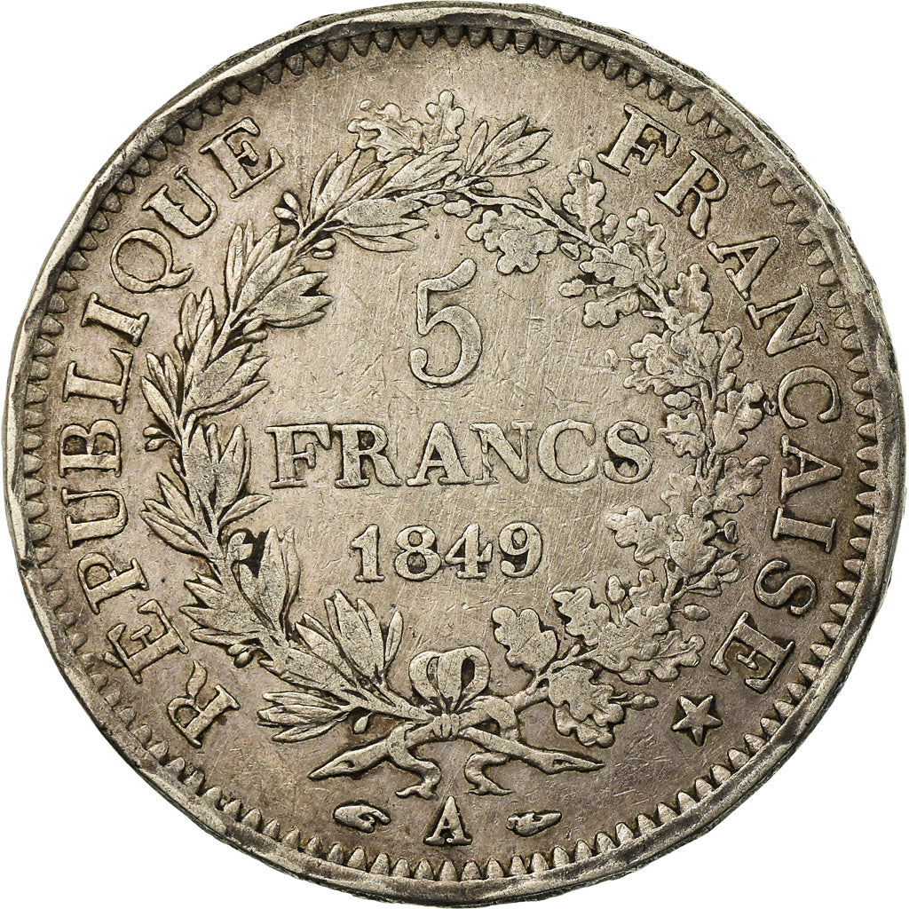 Coin, France, Hercule, 5 Francs, 1849, Paris, VF(20-25), Silver, KM:756.1