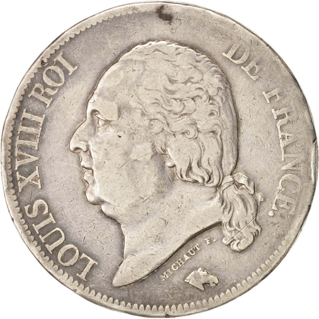 France, Louis XVIII, 5 Francs, 1820, Paris, Argent, KM:711.1