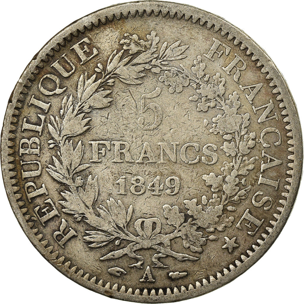 Monnaie, France, Hercule, 5 Francs, 1849, Paris, TB, Argent, Gadoury:683