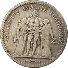 Coin, France, Hercule, 5 Francs, 1849, Paris, VF(20-25), Silver, KM:756.1