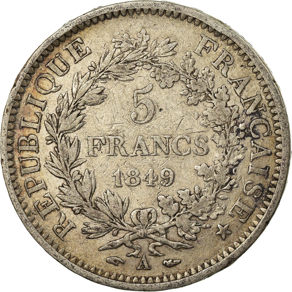 Coin, France, Hercule, 5 Francs, 1849, Paris, VF(30-35), Silver, KM:756.1
