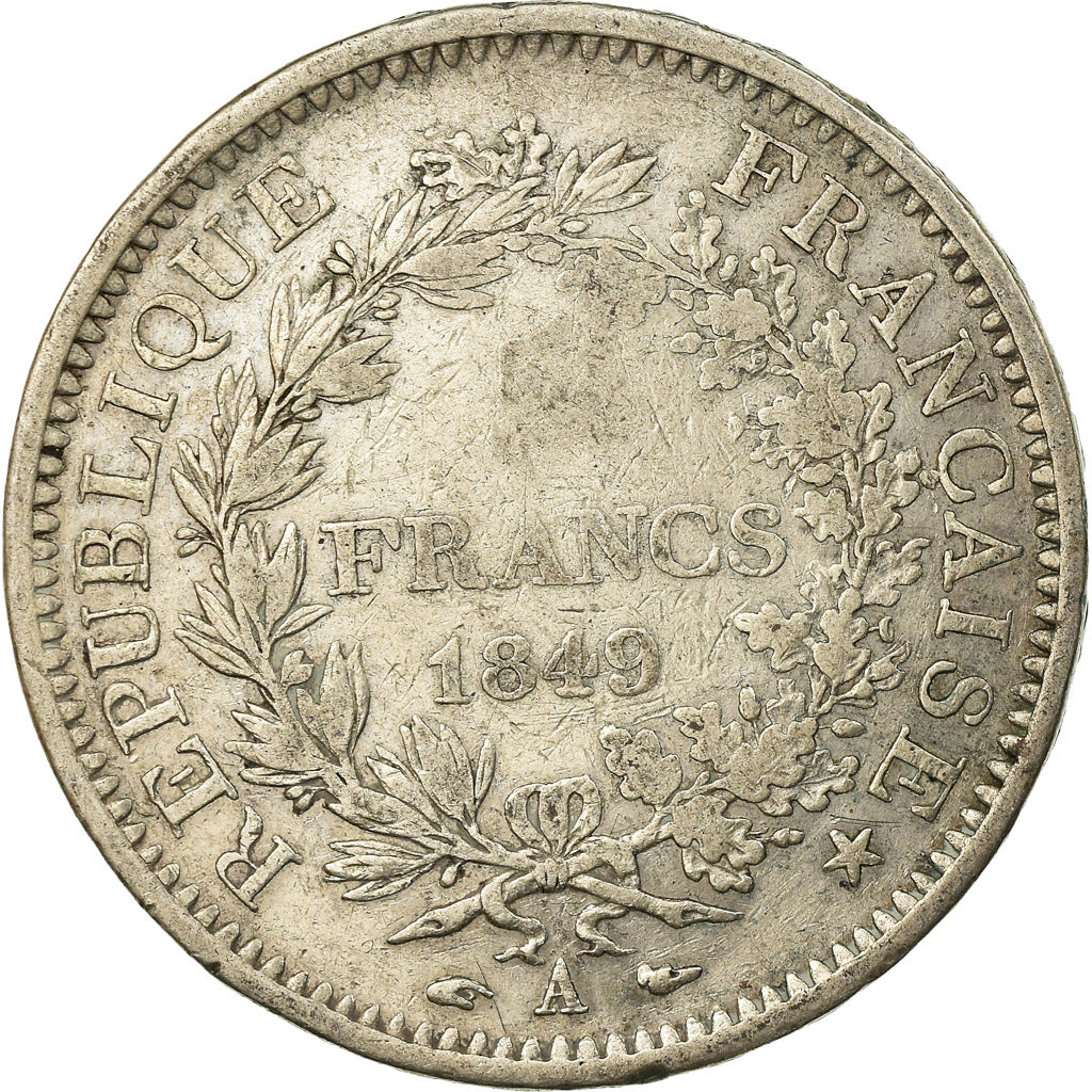 Monnaie, France, Hercule, 5 Francs, 1849, Paris, TB, Argent, Gadoury:683