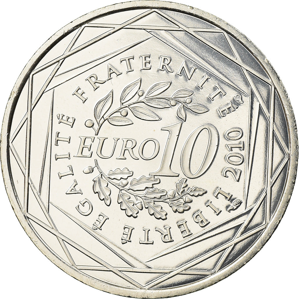 France, 10 Euro, Guyane, 2010, SPL, Argent, Gadoury:EU399, KM:1654