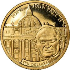 Monnaie, Liberia, Jean-Paul II, 10 Dollars, 2003, FDC, Or