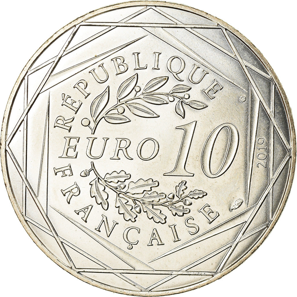 France, 10 Euro, Guillaume Le Conquérant, 2019, MS(63), Silver