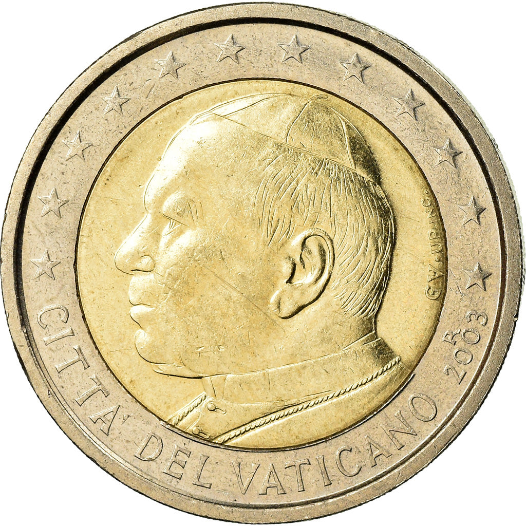 VATICAN CITY, Jean-Paul II, 2 Euro, 2003, MS(60-62), Bi-Metallic, KM:348