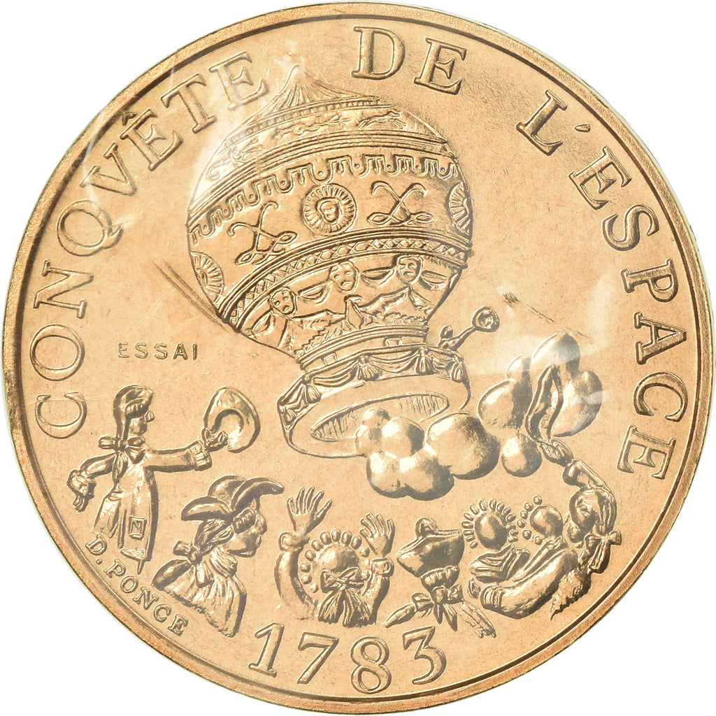 Coin, France, Conquête de l'espace, 10 Francs, 1983, ESSAI, MS(65-70)
