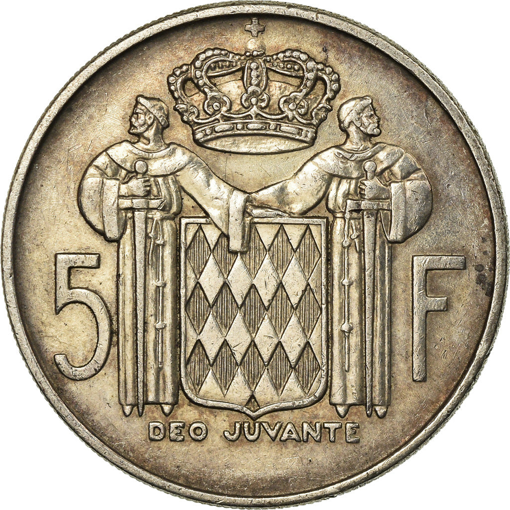 Coin, Monaco, Rainier III, 5 Francs, 1966, EF(40-45), Silver, KM:141, Gadoury:MC