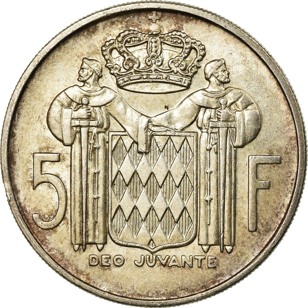 Coin, Monaco, Rainier III, 5 Francs, 1966, EF(40-45), Silver, KM:141, Gadoury:MC