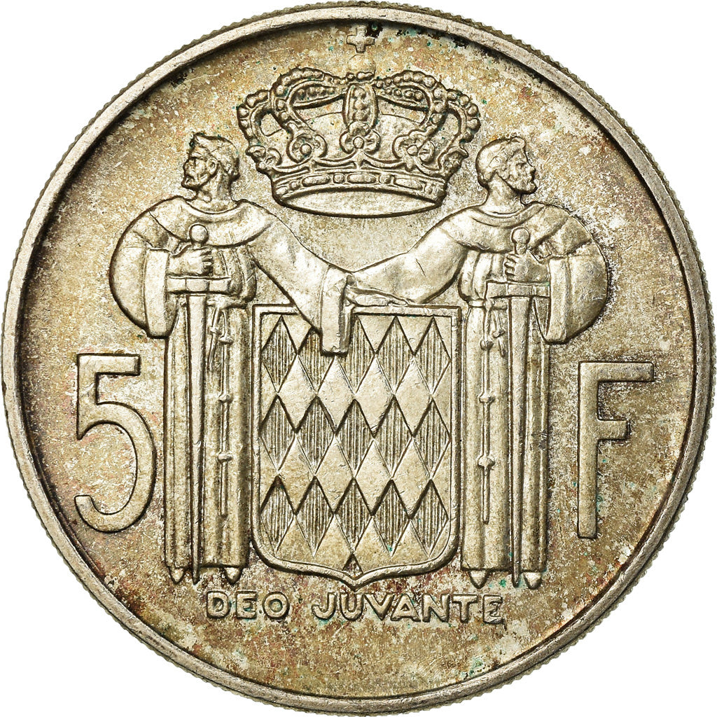 Coin, Monaco, Rainier III, 5 Francs, 1966, EF(40-45), Silver, KM:141, Gadoury:MC