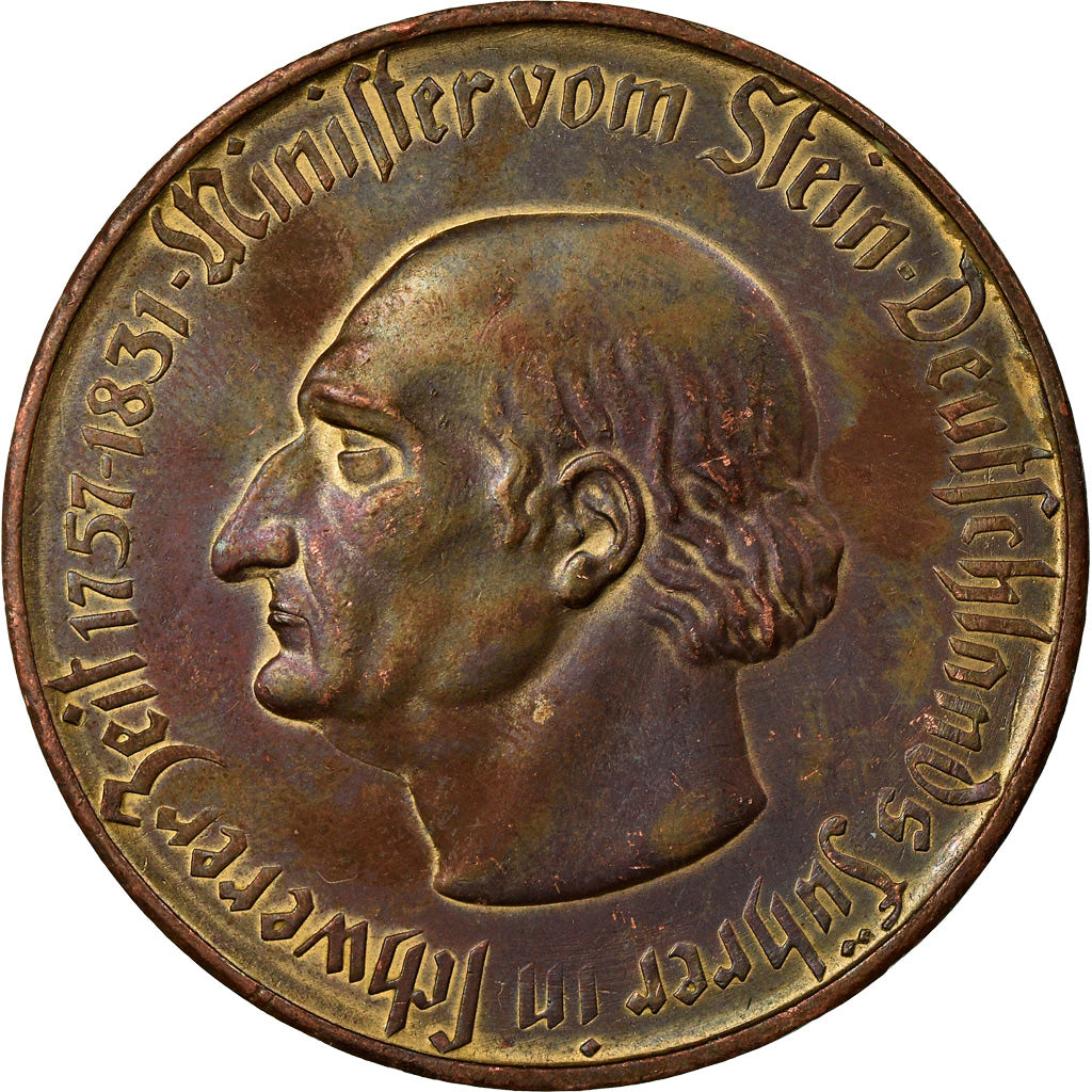 Moneta, Germania, Vom Stein, 10 000 Mark, 1923, BB, Bronzo-alluminio