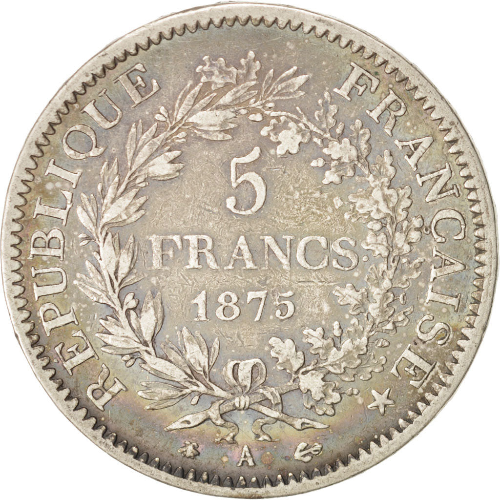 France, Hercule, 5 Francs, 1875, Paris, Silver, KM:820.1