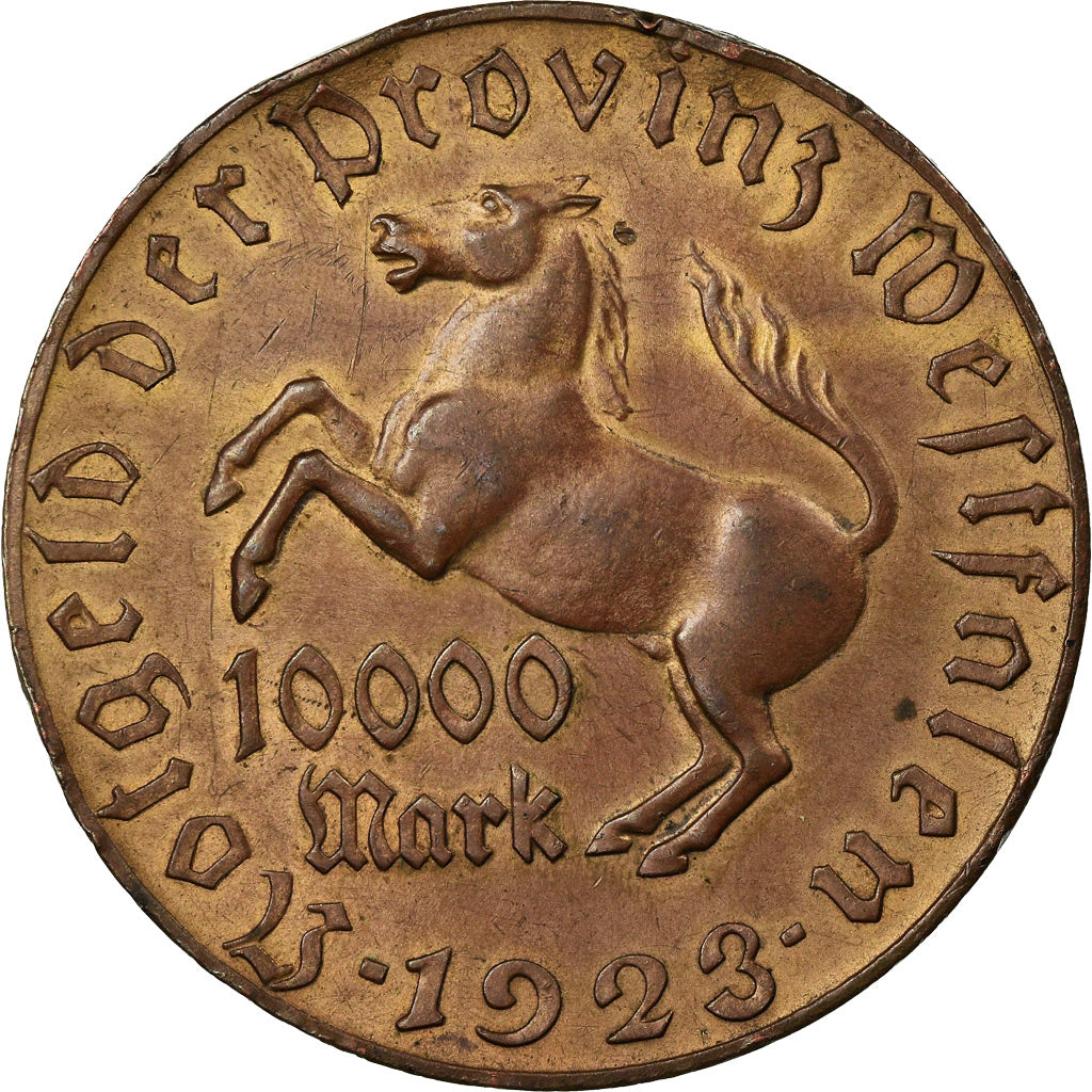 Coin, Germany, Vom Stein, 10 000 Mark, 1923, VF(30-35), Bronze-Aluminium