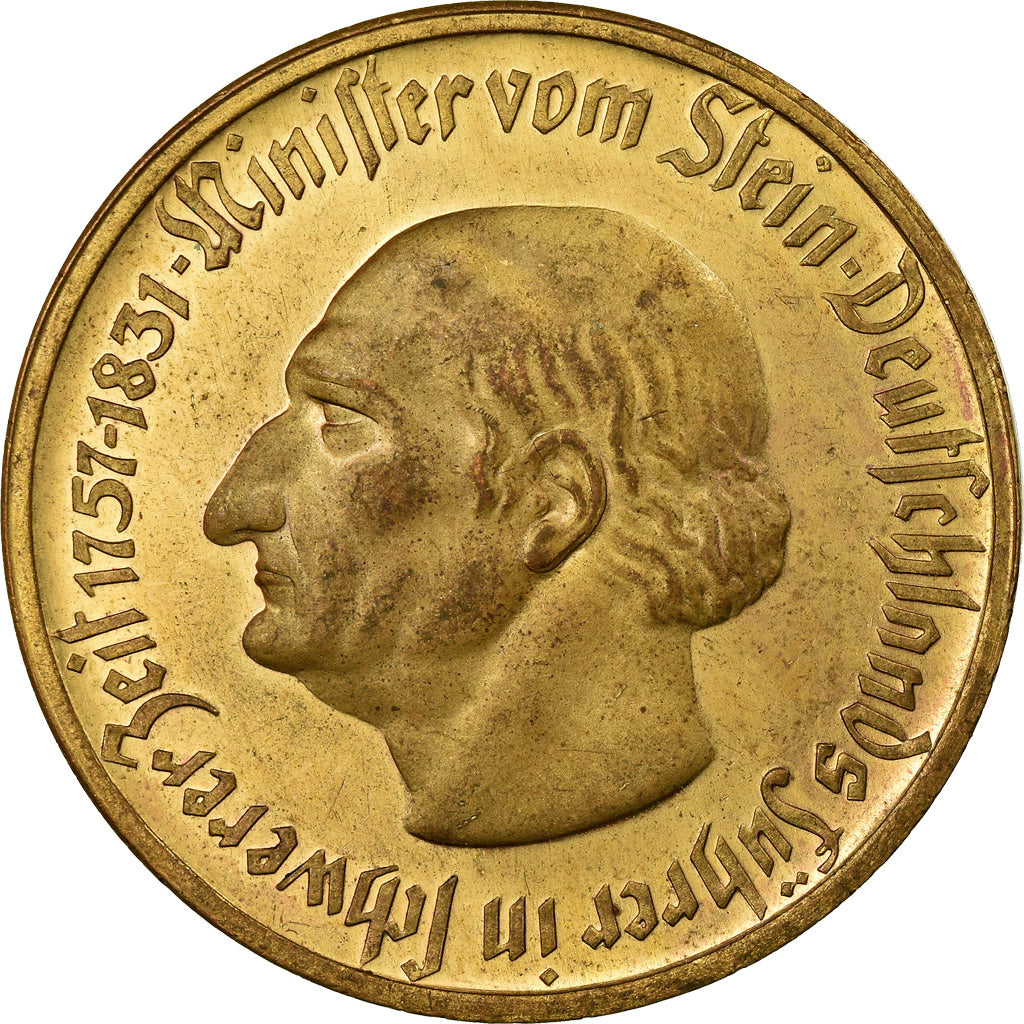 Moneta, Germania, Vom Stein, 10 000 Mark, 1923, BB, Bronzo-alluminio