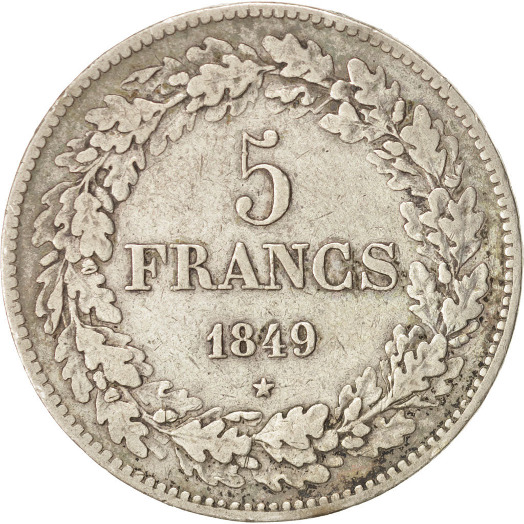 Belgium, Leopold I, 5 Francs, 5 Frank, 1849, Silver, KM:3.2