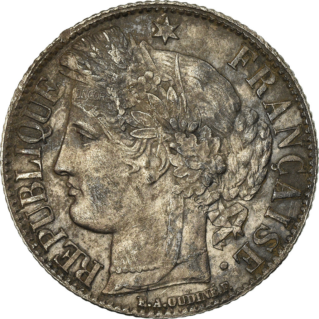 Coin, France, Cérès, Franc, 1872, Paris, EF(40-45), Silver, KM:822.1