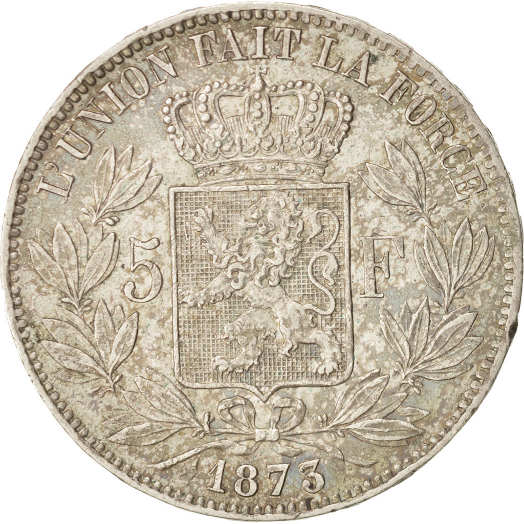 Belgium, Leopold II, 5 Francs, 5 Frank, 1873, Silver, KM:24