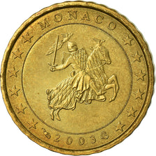 Monaco, 10 Euro Cent, 2003, AU(55-58), Brass, KM:170