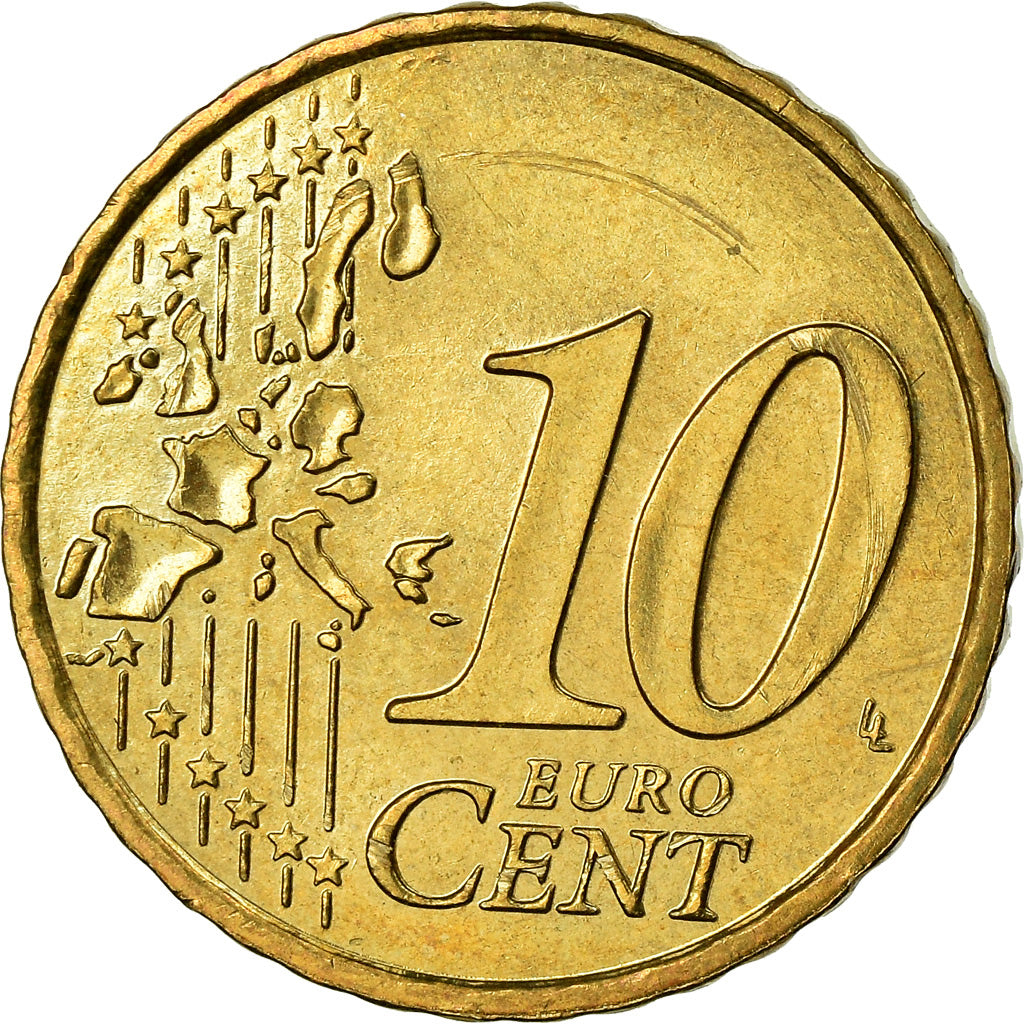 Monaco, 10 Euro Cent, 2003, AU(55-58), Brass, KM:170