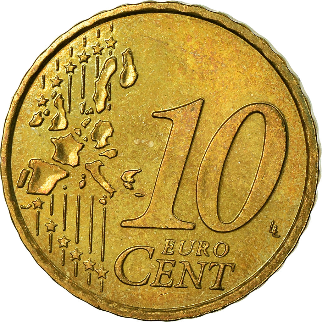 Monaco, 10 Euro Cent, 2003, AU(55-58), Brass, KM:170