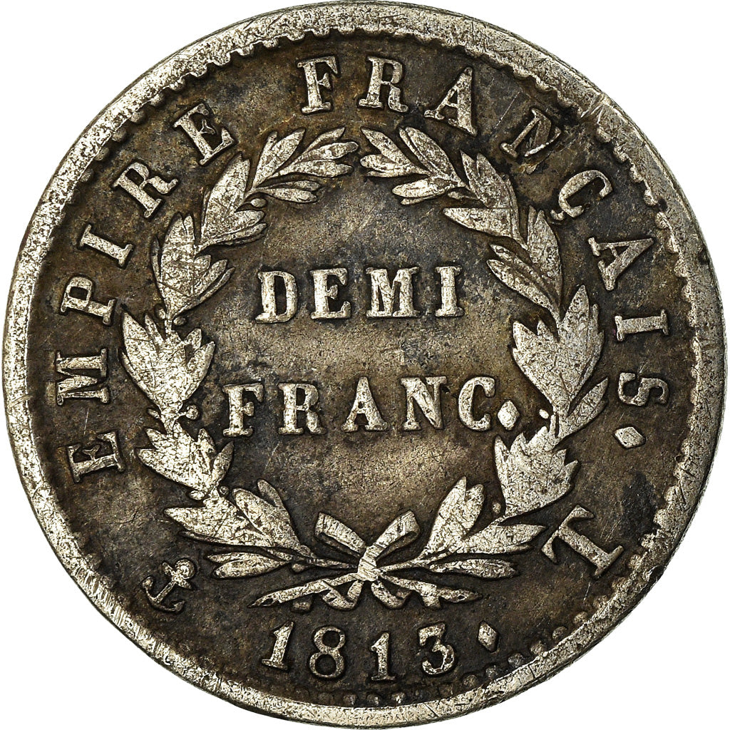 Coin, France, Napoléon I, 1/2 Franc, 1813, Nantes, VF(20-25), Silver, KM:691.13