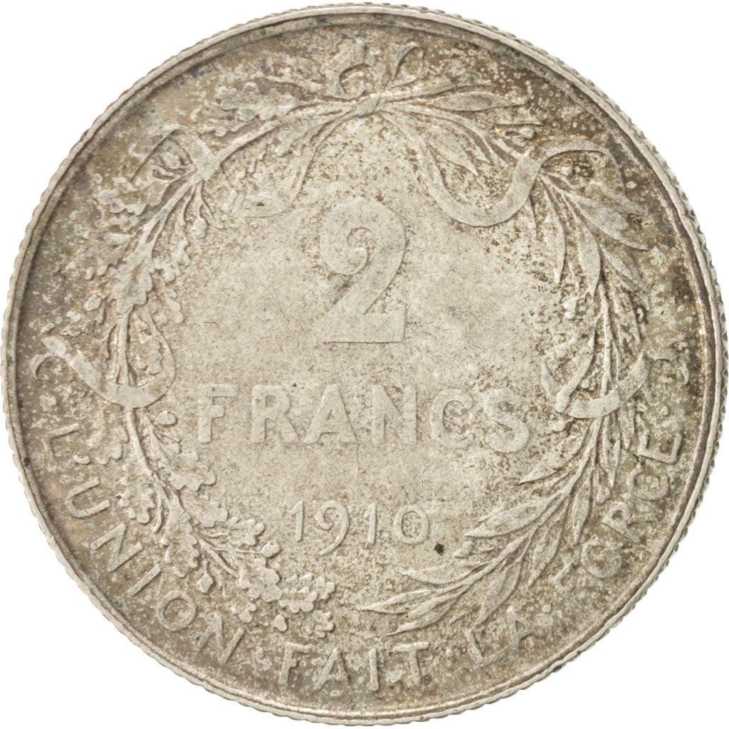 Belgium, 2 Francs, 2 Frank, 1910, Silver, KM:74