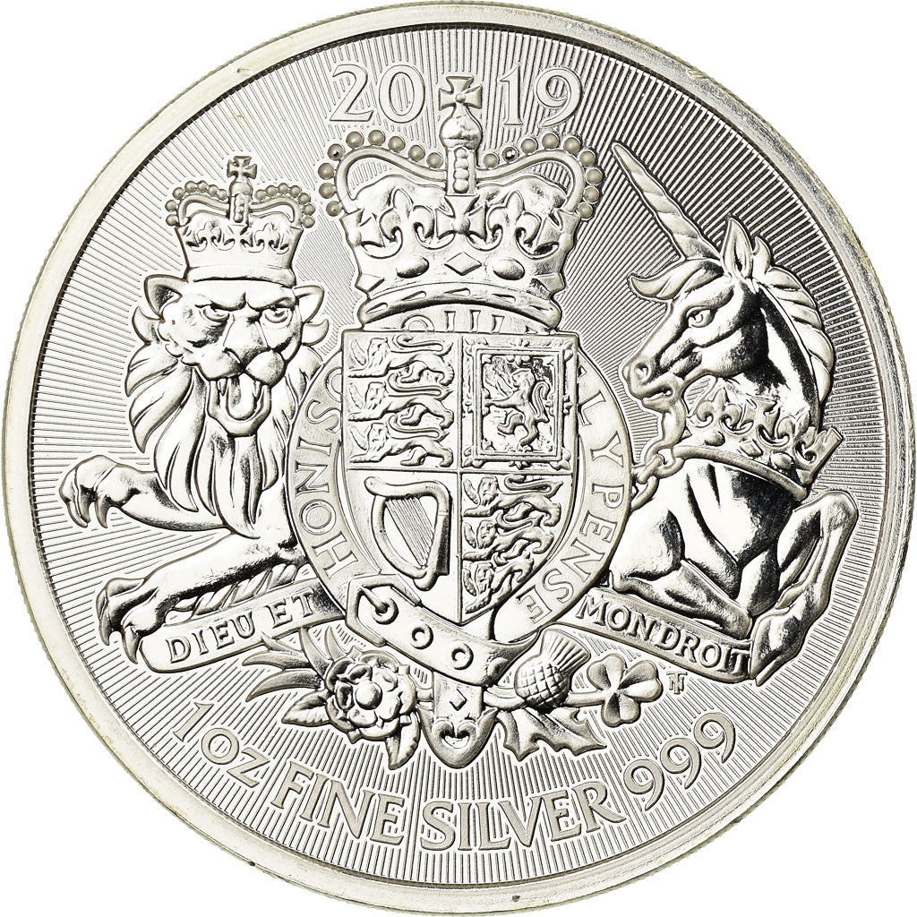 Monnaie, Grande-Bretagne, Elizabeth II, 2 Pounds - 1 Once, 2019, SPL, Argent