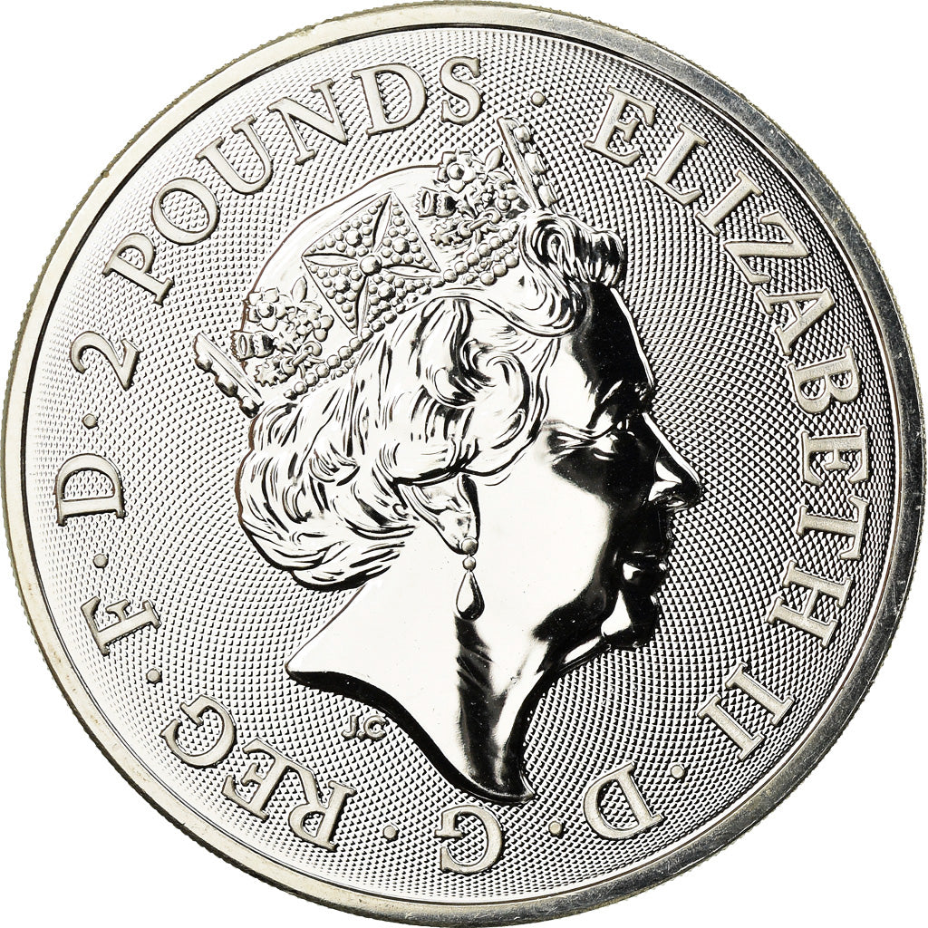 Monnaie, Grande-Bretagne, Elizabeth II, 2 Pounds - 1 Once, 2019, SPL, Argent