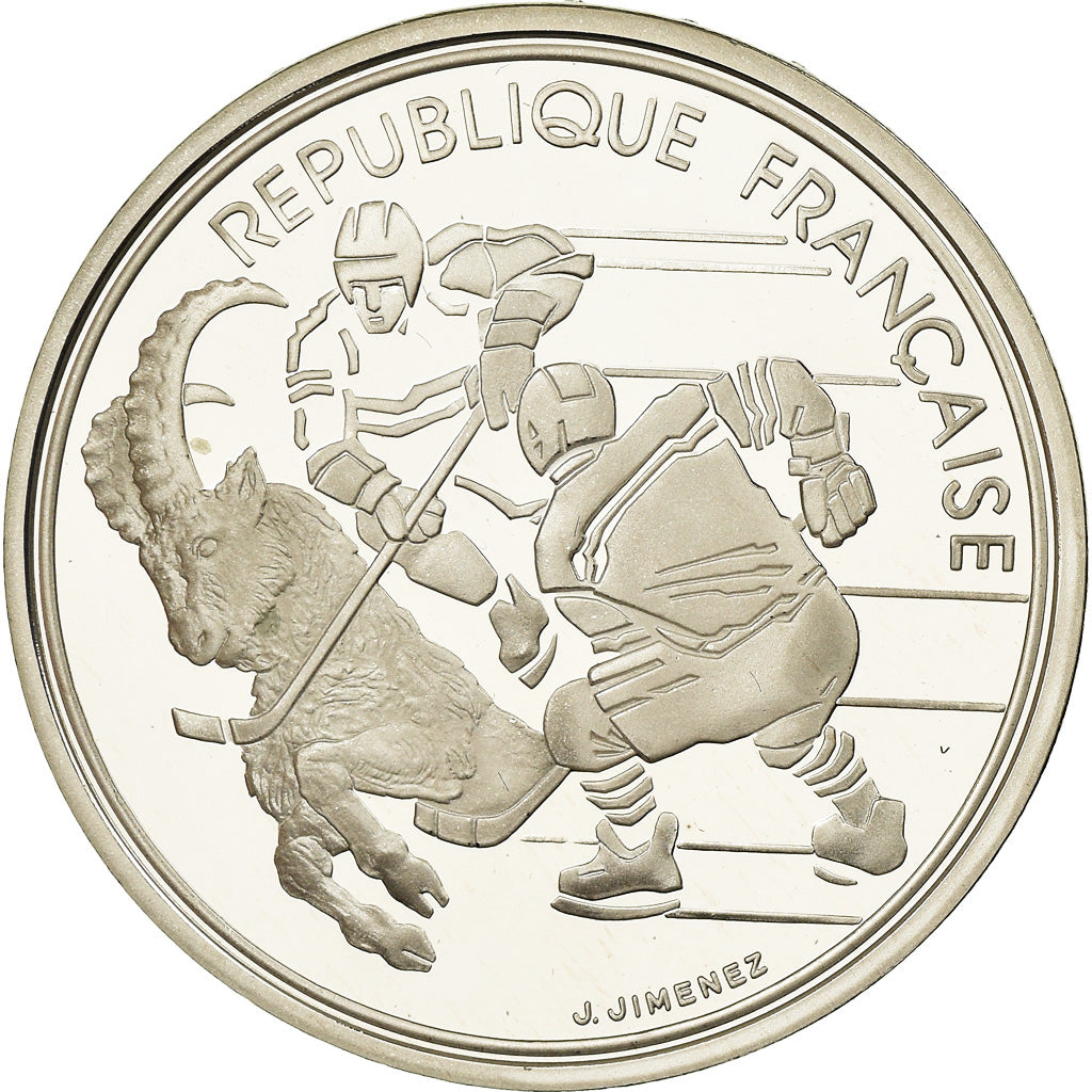 Monnaie, France, Hockey, 100 Francs, 1991, Albertville 92, FDC, Argent, KM:993