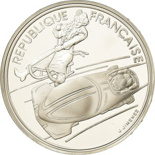 Coin, France, Bobsledding, 100 Francs, 1990, Albertville 92, MS(65-70), Silver