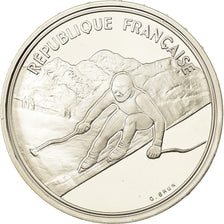 Monnaie, France, Ski alpin, 100 Francs, 1989, Albertville 92, FDC, Argent