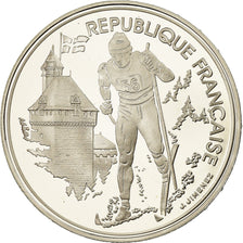 Moneda, Francia, Cross-country skier, 100 Francs, 1991, Albertville 92, FDC