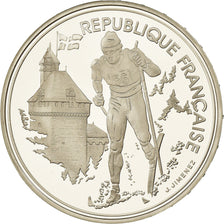 Moneda, Francia, Cross-country skier, 100 Francs, 1991, Albertville 92, FDC