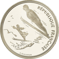 Monnaie, France, Saut à Ski, 100 Francs, 1991, Albertville 92, SPL, Argent