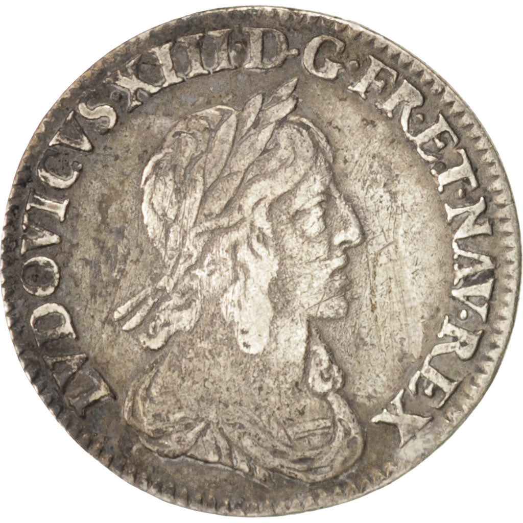 Monnaie, France, Louis XIII, 1/12 Écu, 2e poinçon de Warin, buste drapé et