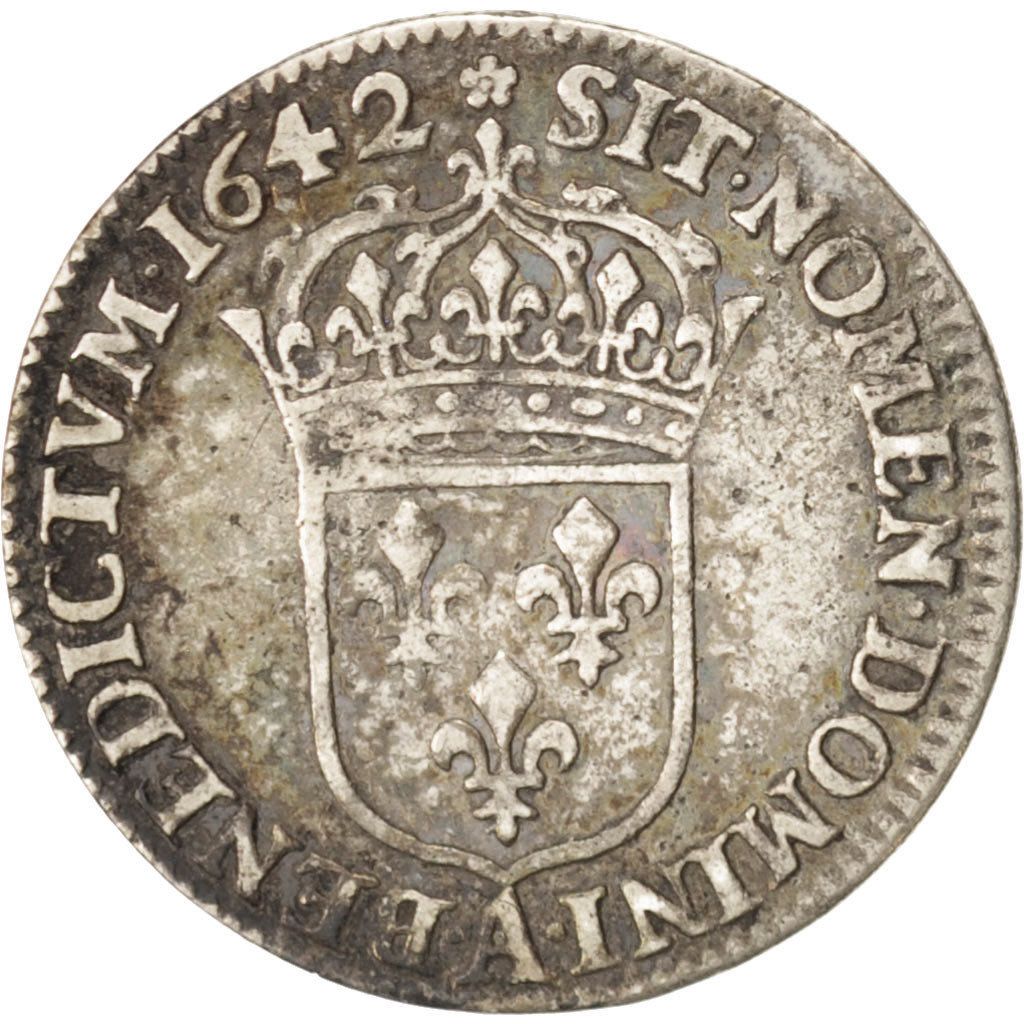 Monnaie, France, Louis XIII, 1/12 Écu, 2e poinçon de Warin, buste drapé et
