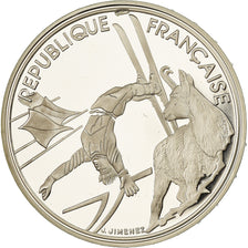 Coin, France, Free-style skier, 100 Francs, 1990, Albertville 92, MS(65-70)