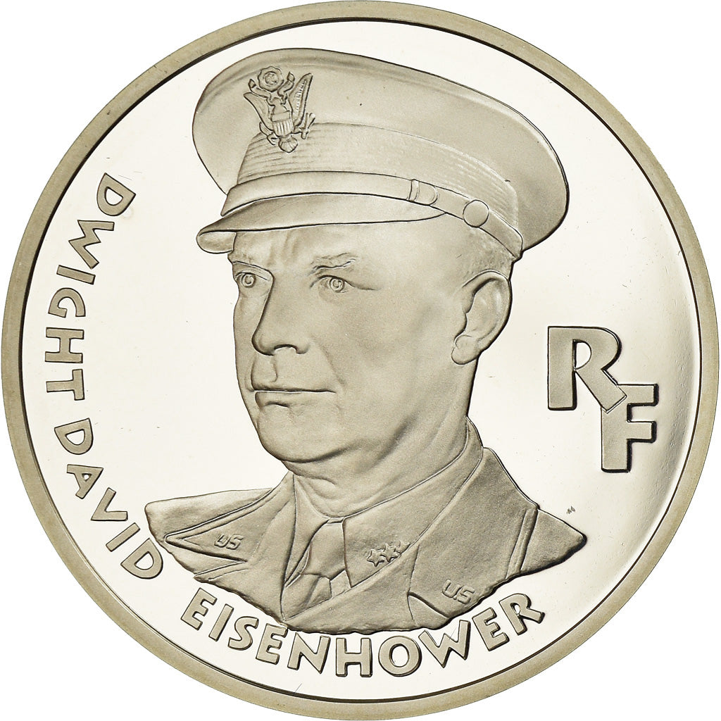 Coin, France, Dwight D.  Eisenhower, 100 Francs, 1994, BE, MS(65-70), Silver