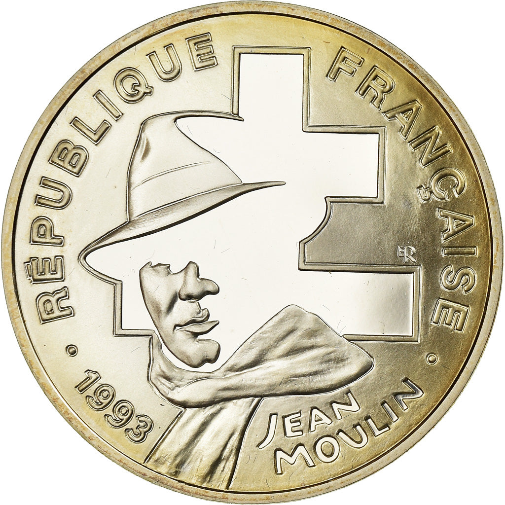 Monnaie, France, Jean Moulin, 100 Francs, 1993, BE, FDC, Argent, Gadoury:C39
