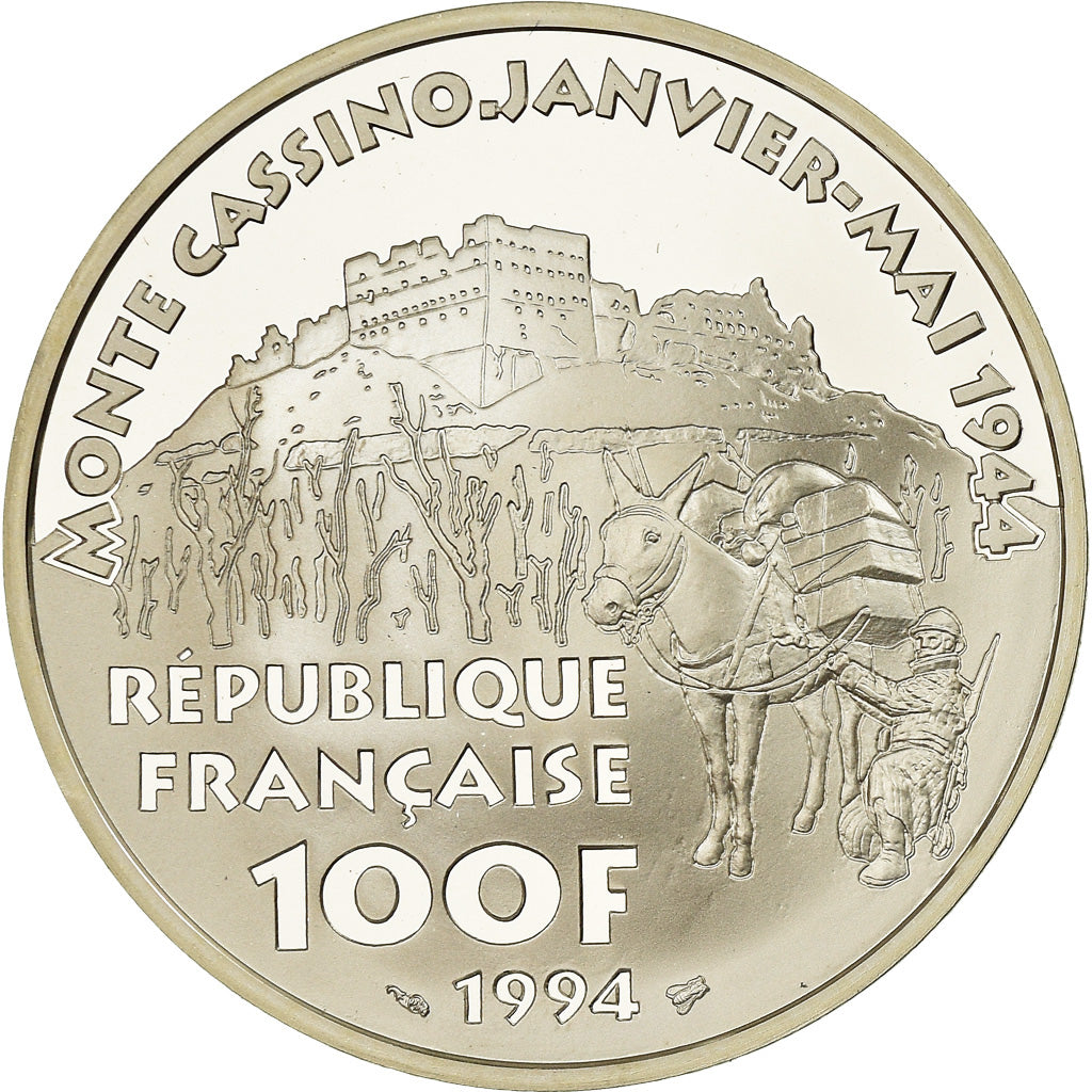 Coin, France, Alphonse Juin, 100 Francs, 1994, BE, MS(65-70), Silver, KM:1041