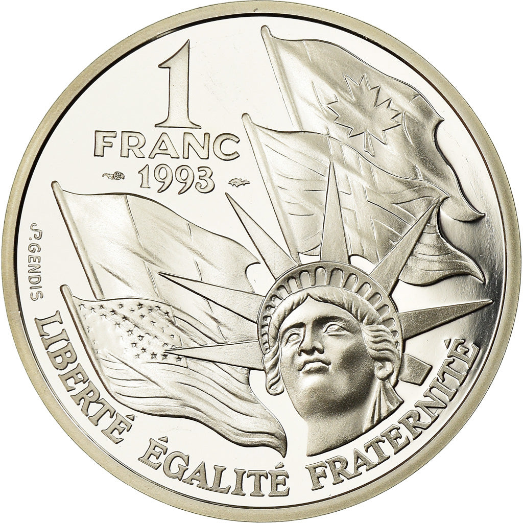 Monnaie, France, Débarquement, Franc, 1993, Paris, BE, FDC, Argent